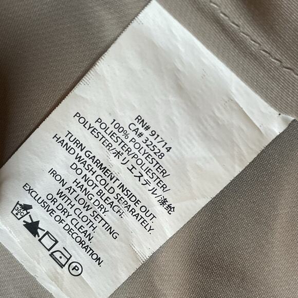 Armani Exchange Trench Dress XS Beige Tan Waist Cinch Preppy Old Money Classy - Picture 5 of 7